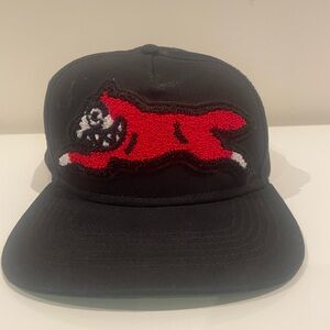 Black Cap with Red Embroidered Tiger